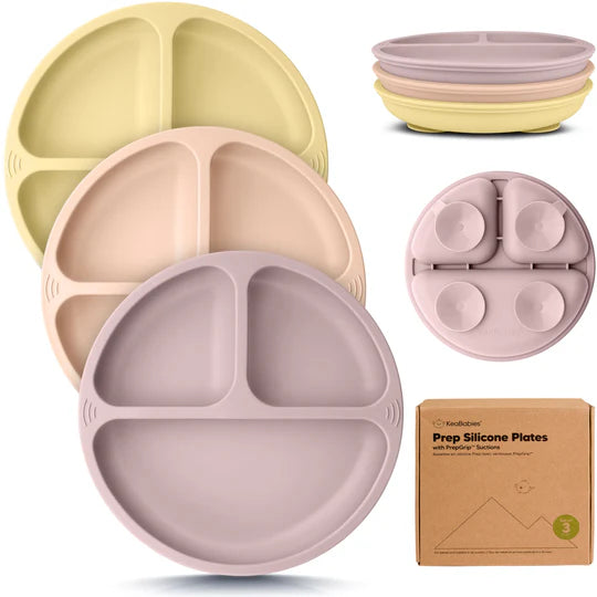 Keababies 3-Pack Prep Silicone Suction Plates