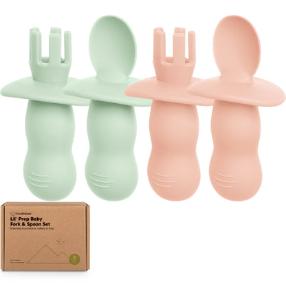 Keababies Lil’ Prep Baby Fork & Spoon (Mellow) - Set of 2