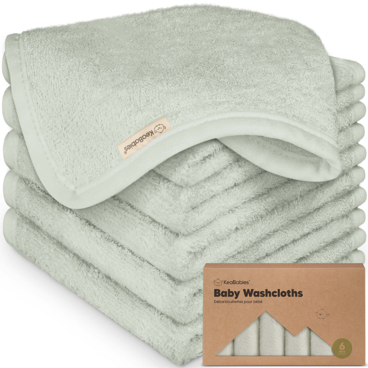 Keababies Deluxe Baby Washcloths (Dove)