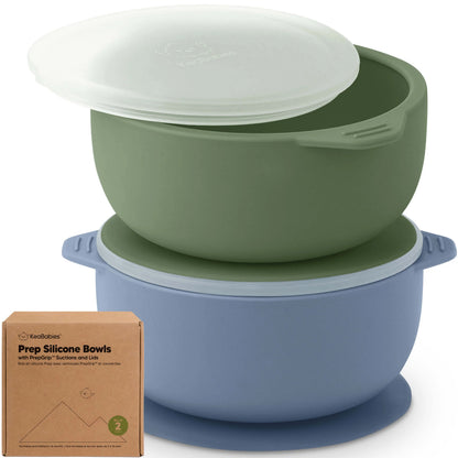 Keababies Prep Silicone Suction Bowls (Slate) - Pack of 2