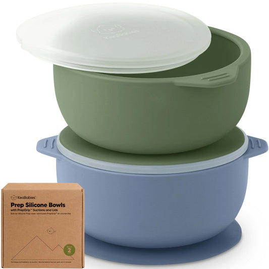 Keababies Prep Silicone Suction Bowls (Slate) - Pack of 2
