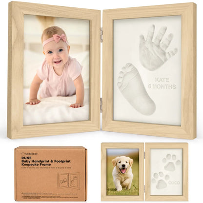 KeaBabies Rune Baby Hand & Footprint Keepsake Frame – Ash Wood