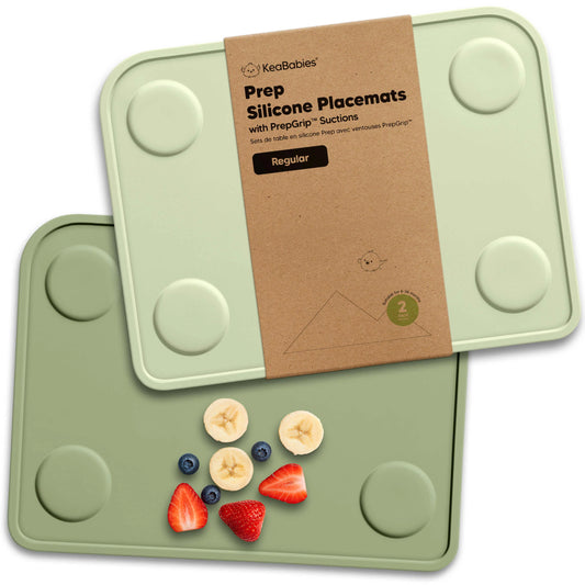 Keababies Prep Silicone Placemats (Sage) - Pack of 2