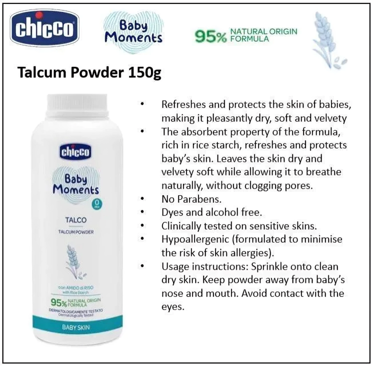 Chicco Baby Moments Talcum Powder (150 g)