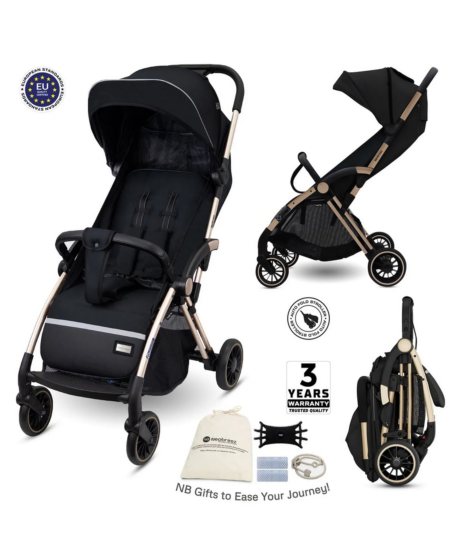 Neobreez Theta Auto Fold Compact Lightweight Travel Stroller