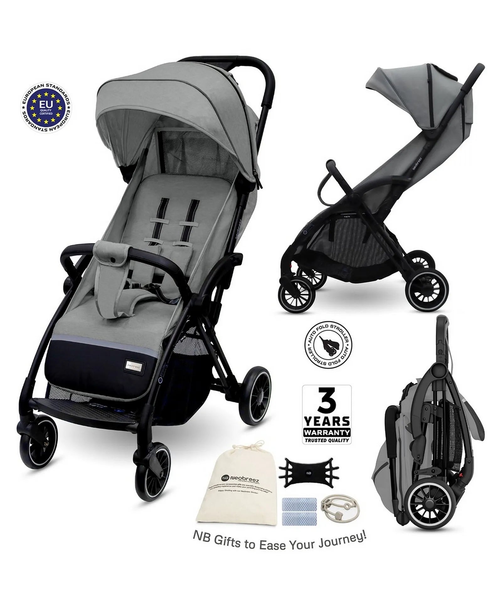 Neobreez Theta Auto Fold Compact Lightweight Travel Stroller