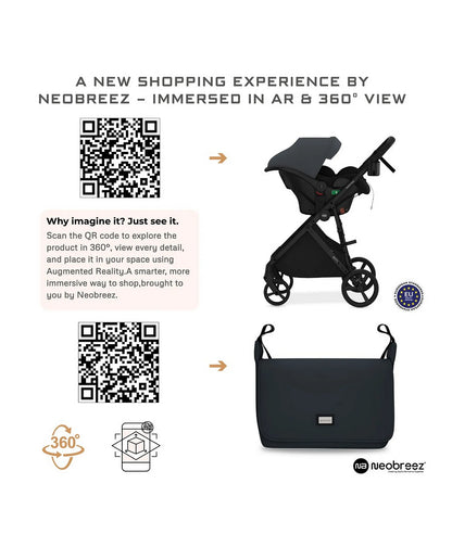 نيو بريز هيكسا 3X 3 في 1 طقم تنقّل للسفر: عربة سرير وعربة دفع ومقعد سيارة للرضيع