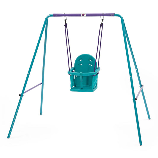 Plum - 2-In-1 Metal Swing Set - Purple & Teal