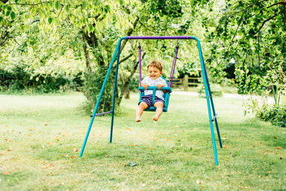 Plum - 2-In-1 Metal Swing Set - Purple & Teal