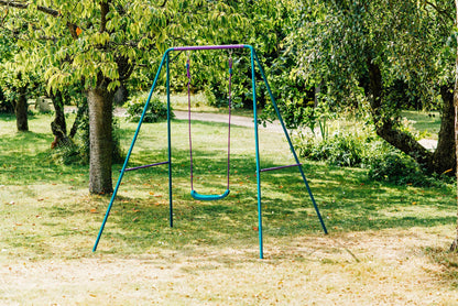 Plum - 2-In-1 Metal Swing Set - Purple & Teal