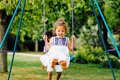 Plum - 2-In-1 Metal Swing Set - Purple & Teal