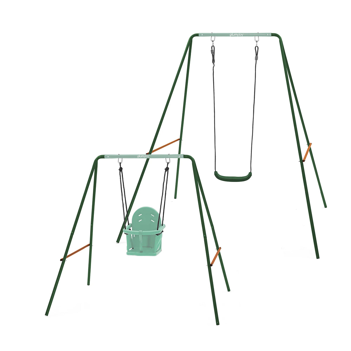 Plum - 2-In-1 Metal Swing Set - Purple & Teal