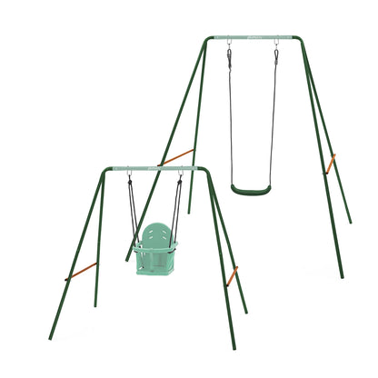 Plum - 2-In-1 Metal Swing Set - Purple & Teal