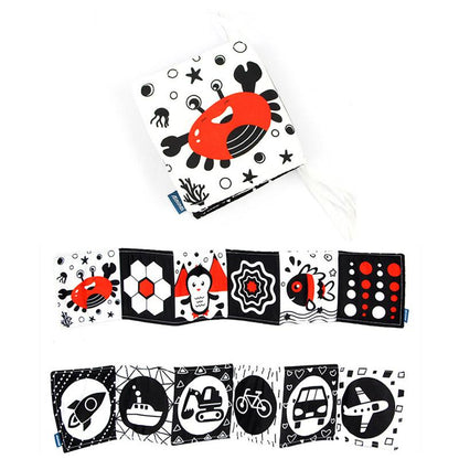 Baby Soft Cloth Book Black & White Tummy Time Toy