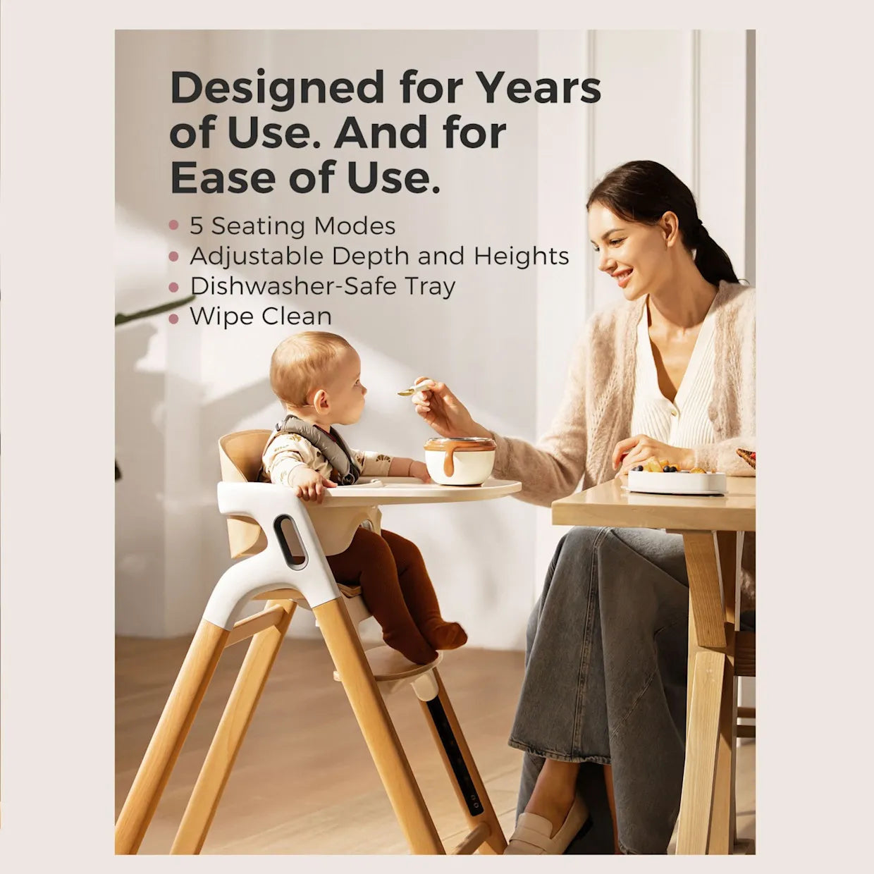 Momcozy DinerPal Wooden High Chair for Babies