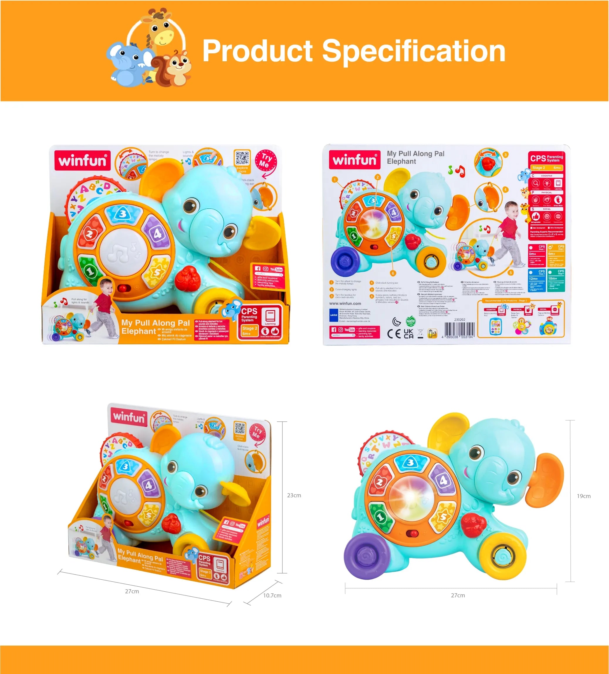 Winfun My Pull Along Pal Elephant