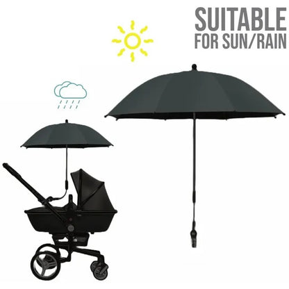 Teknum Universal Stroller Umbrella with Clip – Black