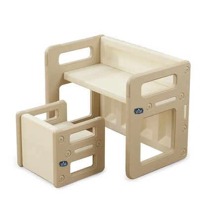 Little Story Kids Study Table With Chair Set – Beige, 2pcs