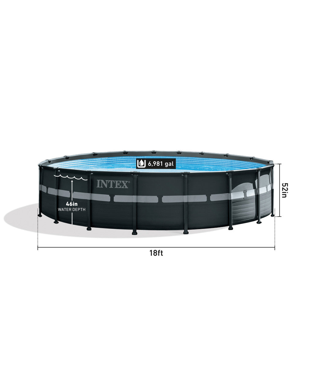 Intex Frame Above Ground Pool with Sand Filter Pump (18'X52)