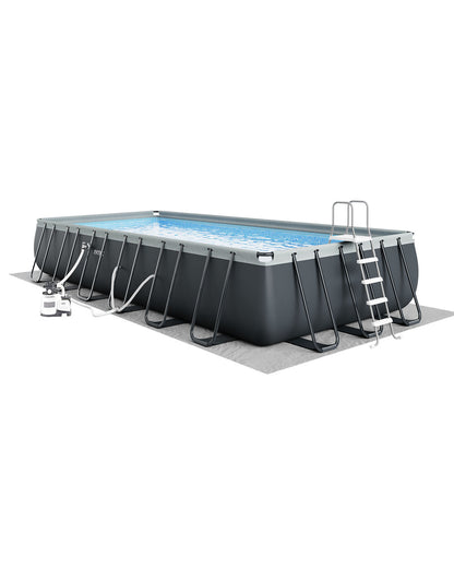 Intex Ultra Xtr Rectangular Pool Set (Sand Filter Pump, Safety Ladder, Ground Cloth, Cover | 24'X12'X52 ).