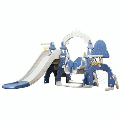 Little Angel Kids Slide & Swing 3 In 1 Activity Playset (180 x 122 x 218 cm, Blue)