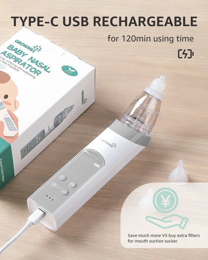 Grownsy Electric Baby Nasal Aspirator With 3 Silicone Tips