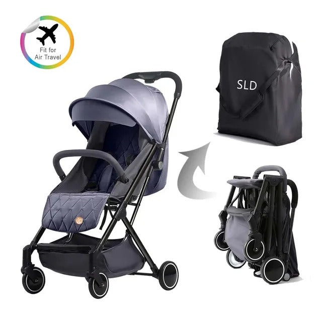 Teknum Travel Lite Stroller SLD with Sunveno Organizer – Dark Grey & Yellow