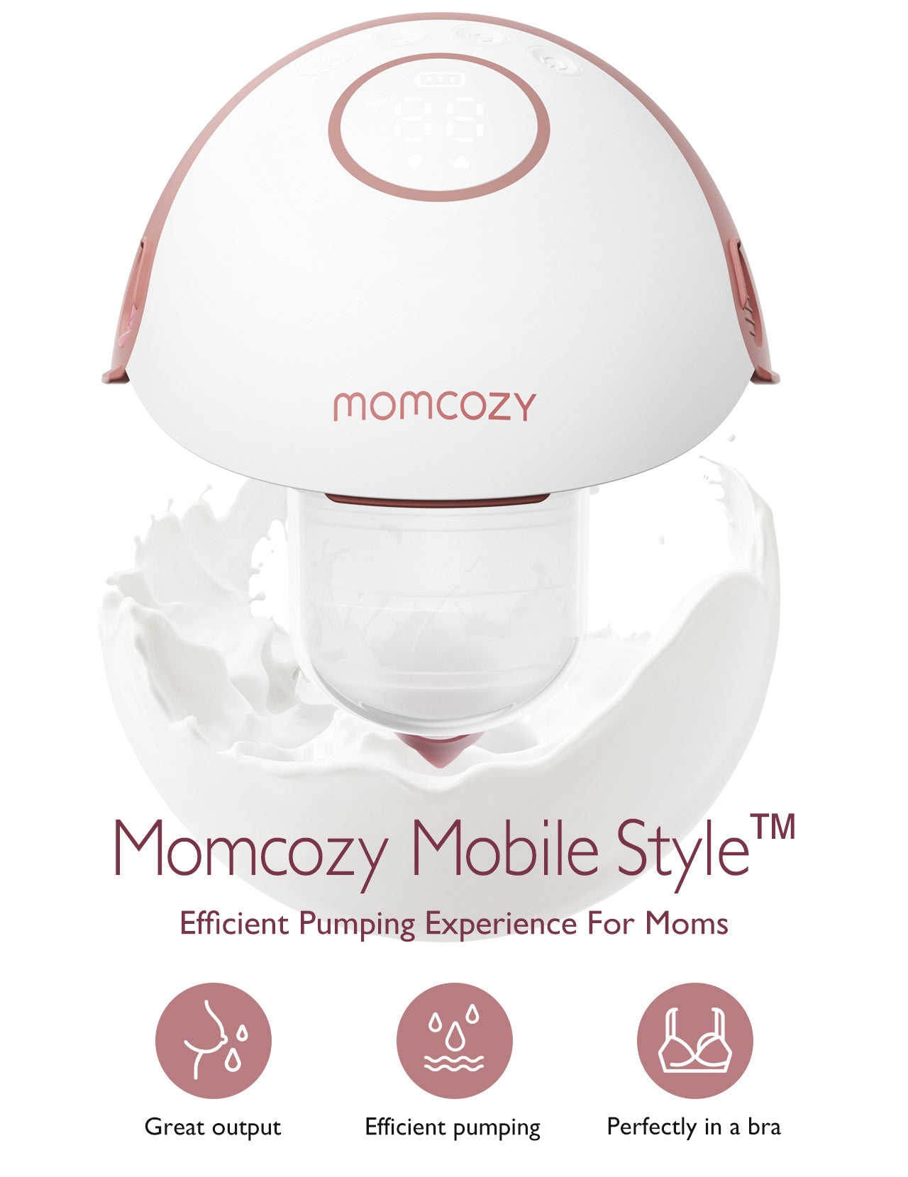 شفاط حليب كهربائي Momcozy M6 مزدوج ومحمول - رمادي