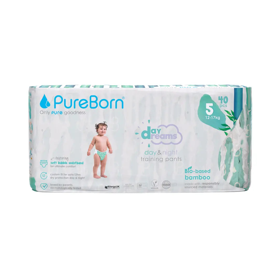 PureBorn Day Dreams Day & Night Training Pants - Size 5, 40 pcs