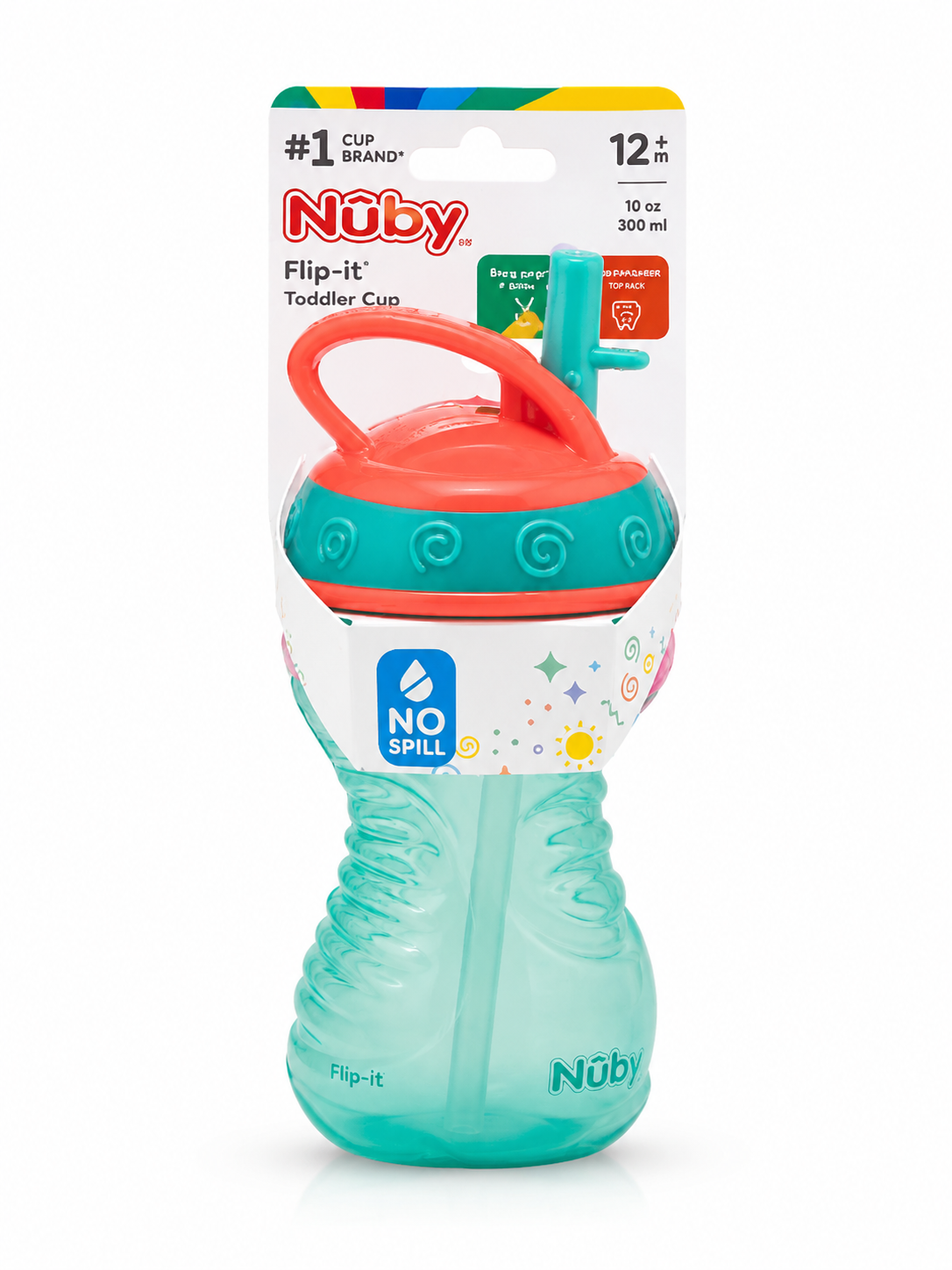 Nuby Hard Straw Flip It Cup (1pc, Assorted)