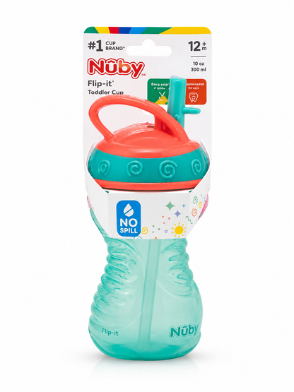 Nuby Hard Straw Flip It Cup (1pc, Assorted)