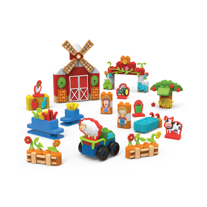 BILDO - School Play'n'Learn 2-In-1 Blocks & Dough Set - 53 Pieces
