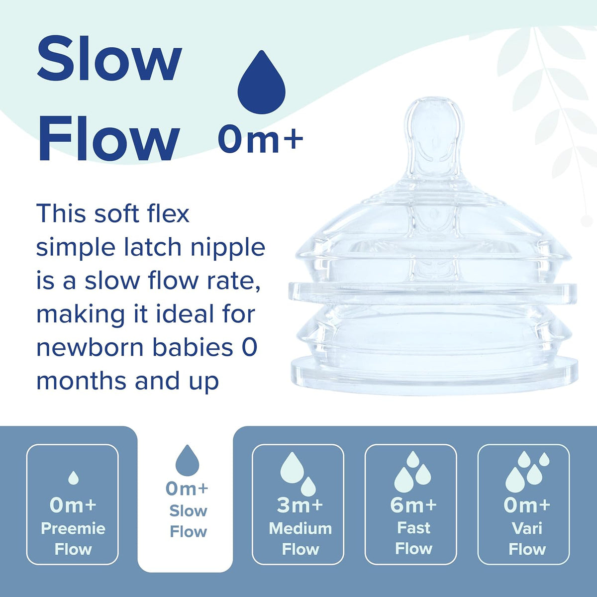 Dr. Talbot's Soft Flex Easy Latch Bottle Feeding Nipples (Slow Flow) - Pack of 2