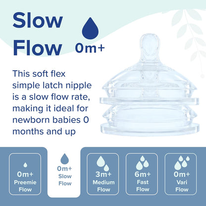 Dr. Talbot's Soft Flex Easy Latch Bottle Feeding Nipples (Slow Flow) - Pack of 2