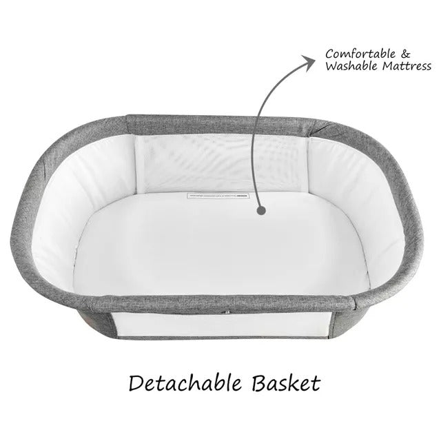 Teknum 3-in-1 Baby Rocker Bassinet With Mosquito Net – Grey