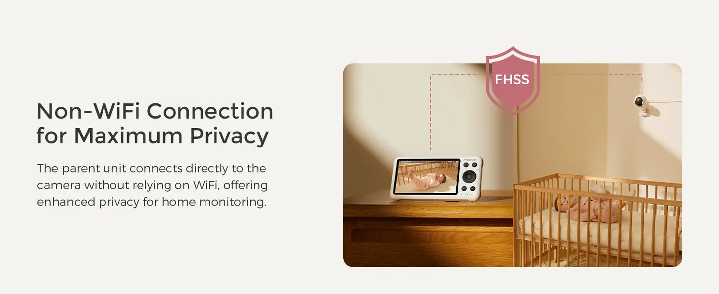 كاميرا Momcozy لمراقبة الطفل الذكية بشاشة 5 بوصات ووضع تشغيل مزدوج