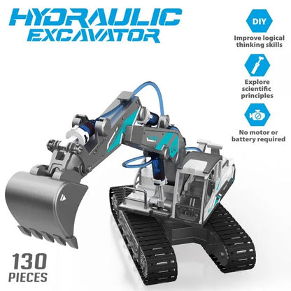 Little Story 3-in-1 Excavator/Bulldozer Toy – 130 pcs, Grey