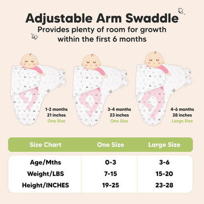 3-Pack Soothe Swaddle Wraps, Blossom 3-6 Months.