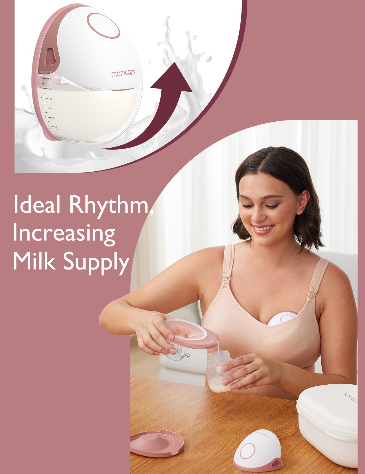 Momcozy M6 Double Portable Breast Pump - Grey
