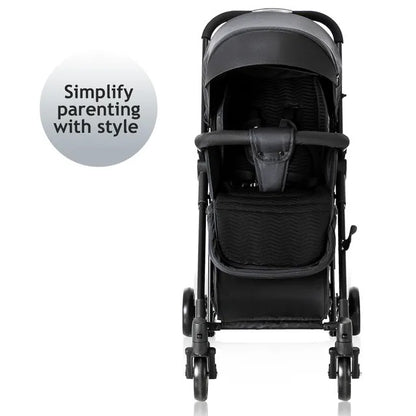 Teknum Stroller with Rocker & Blue Diaper Tote Bag – Black.