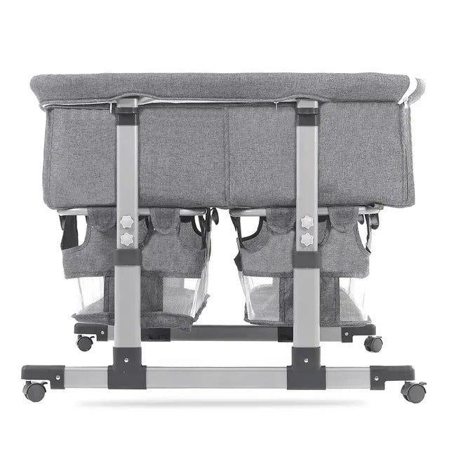 Teknum Twin Bedside Fellow Crib – Grey