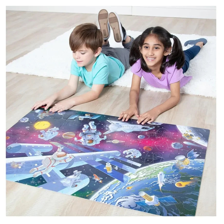 Melissa & Doug - Outer Space Glow-in-the-Dark Floor Puzzle - 48 Pcs - Multicolor