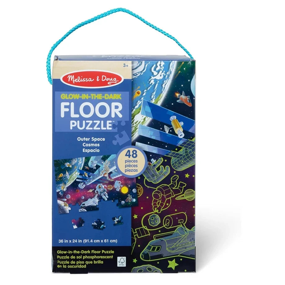 Melissa & Doug - Outer Space Glow-in-the-Dark Floor Puzzle - 48 Pcs - Multicolor
