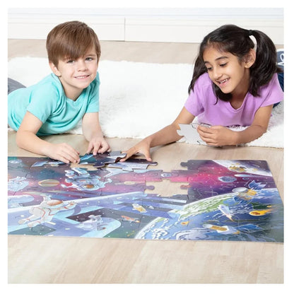 Melissa & Doug - Outer Space Glow-in-the-Dark Floor Puzzle - 48 Pcs - Multicolor