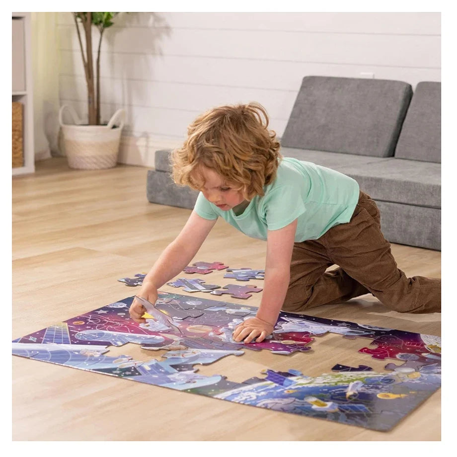 Melissa & Doug - Outer Space Glow-in-the-Dark Floor Puzzle - 48 Pcs - Multicolor