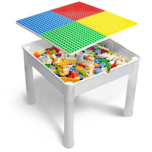 Little Story 4-in-1 Activity Block Table with 350 Blocks – Extra Large