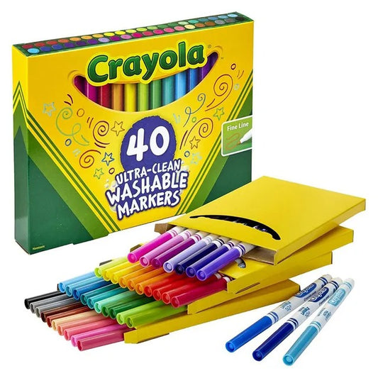 Crayola 40 Ct Ultra Clean Washable Assorted Fine Line ColorMax Markers