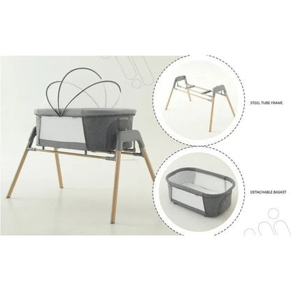 Teknum 3-in-1 Baby Rocker Bassinet With Mosquito Net – Grey