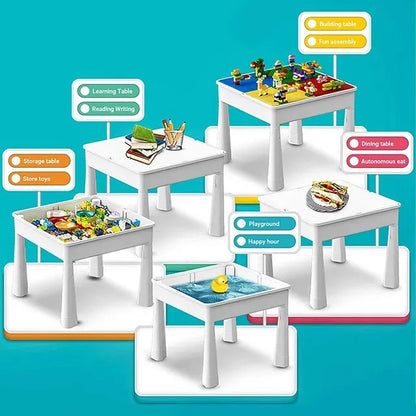 Little Story 4-in-1 Activity Block Table with 350 Blocks – Extra Large