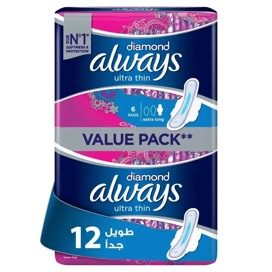 Always Ultra Thin Diamond XL Night Pads (12x12)